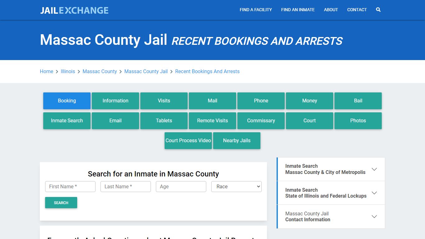 Massac County Jail Recent Bookings And Arrests - Jail Exchange